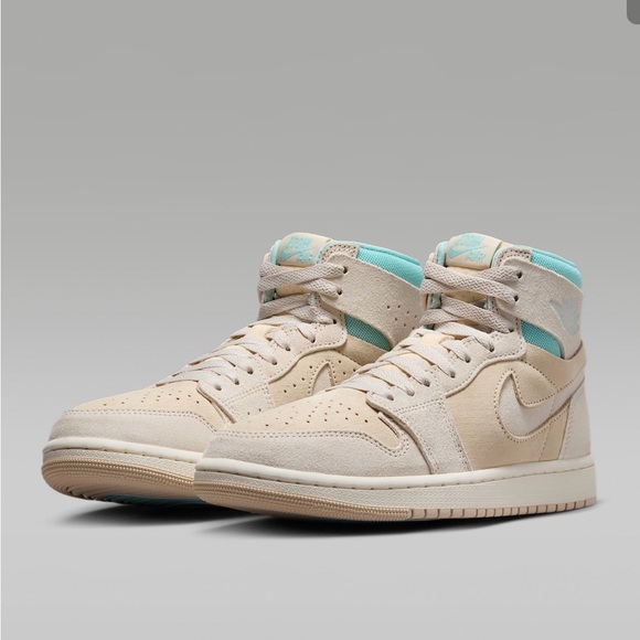 Nike Shoes - Nike Air Jordan 1 Mid Cream with Teal Accents